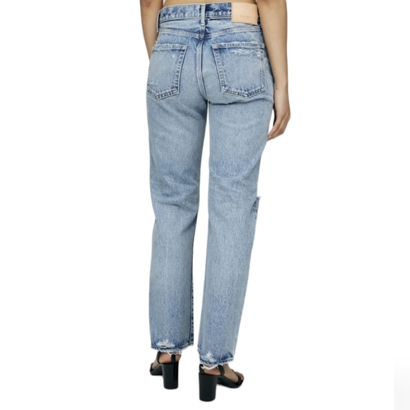 Moussy MV Hesperia Straight Distressed Blue Women's 24 NWT - Picture 2 of 11